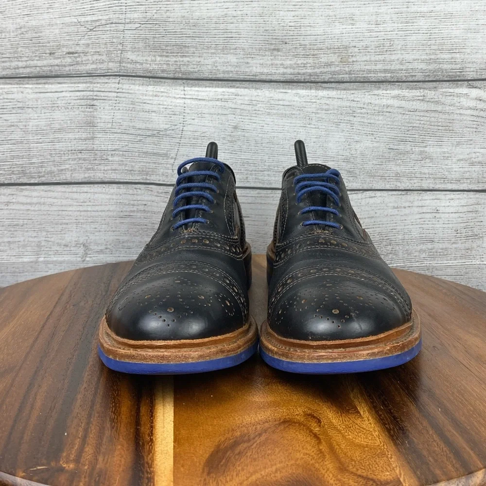 Allen Edmonds Strandmok Cap Toe Oxford Dainite Rubber Sole Black Leather Men’s 9